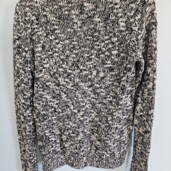 Abercrombie & Fitch Black and White Heathered Lagenlook Crew Neck Sweater Size L - Picture 3 of 3